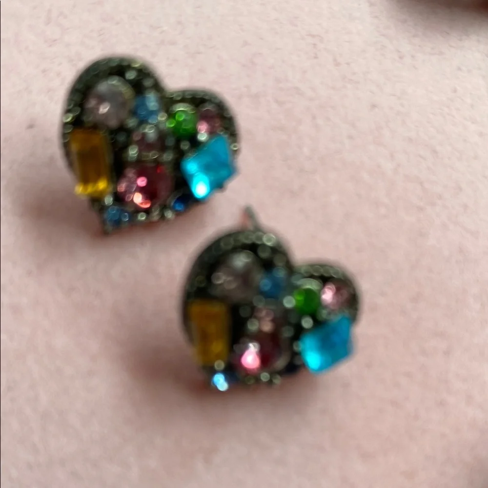 Vibrant Multicolor Mosaic Necklace with Earrings Trio. Vintage. EUC - Picture 8 of 15
